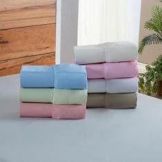 Lençol Cama Box Casal 100% Algodão 200 Fios com Elástico Hotel Pousada
