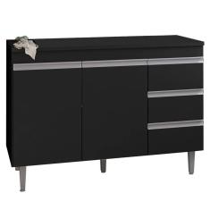 Balcao Para Pia 116 Cm 2 Portas Andreia Preto Reajl Preto