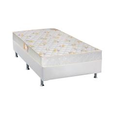Cama Box Solteiro: Colchão Espuma Castor D28 Sleep Max + Base crc Courano White(88x188)
