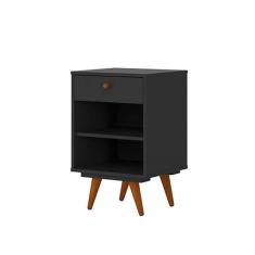 Mesa de Cabeceira Retrô Plus 1 gv Preta