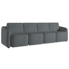 Sofá Cama para Sala de Estar 4 Lugares 316cm Montserrat K01 Bouclê Cin