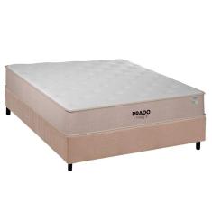 Conjunto Box Casal: Colchão Espuma Plumatex D28 Prado + Base Crc Suede Clean(138x188)
