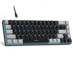 MageGee Teclado portátil 60% mecânico para jogos, MK-Box LED retroiluminado compacto de 68 teclas, mini teclado de escritório com fio com interruptor vermelho para Windows, laptop, PC, Mac -