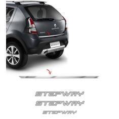 Kit Sandero Stepway 2012 Adesivos Prata + Friso Traseiro - SPORTINOX, 