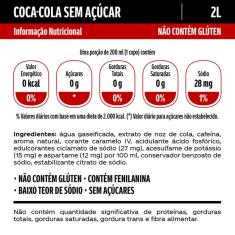 Refrigerante Coca Cola Zero Garrafa 2L 1 un