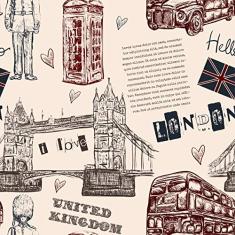 Papel De Parede Adesivo Lavável Londres 9m