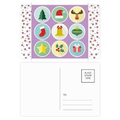 Árvore de Natal Círculo Ilustração Verde Natal Flor Celebração Cartão Postal Cartão Cartão Bênção