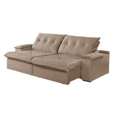 Sofá 2 Lugares Retrátil E Reclinável Martins M-163 Veludo Bege