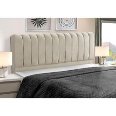 Cabeceira Cama Box Estofada Madeira Queen Size Ômega - D'Julia, Bege