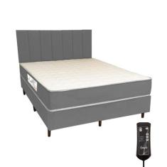Cama Box e Colchão Magnético Massageador 20cm com Cabeceira - Casal - 