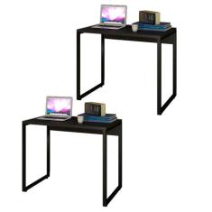 Kit 2 Escrivaninhas Mesas de Escritório Studio Industrial 90 Preto  Mp