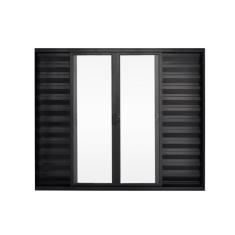 Janela De Alumínio Veneziana 100x120cm 6 Folhas Preto