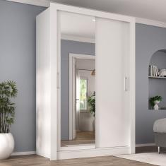 Guarda Roupa Solteiro 2 Portas - Com Espelho Liz Yescasa Branco