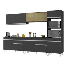 Armário De Cozinha Completa 302cm Multimóveis V3689 Branco