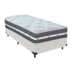 Cama Box Branco E Colchão Black Graphite Molas Ensacadas Solteiro 88x188x32 Anjos