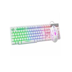 Kit Gamer 2 Em 1 Teclado Mouse Rgb Raimbow Branco K-mex