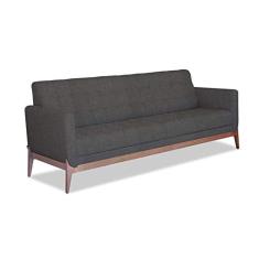 Sofá 3 Lugares Brooks Linho Cinza 200 cm