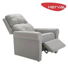 Poltrona Reclinável Herval Turin, Linho Cinza Claro