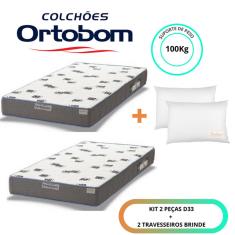 Colchão Solteiro Espuma D33 Ortobom 88x188( Kit duas peças)