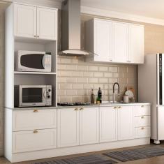 Cozinha Completa Miami 9 Portas 5 Gavetas 100% Mdf Americana Branco - Panorama Móveis