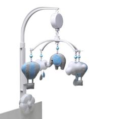 Móbile Musical Elefante Balão Azul Quarto Bebê Infantil