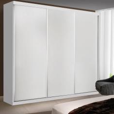 Guarda-Roupa Casal 3 Portas 4 Gavetas de Correr Lily Espresso Móveis Branco