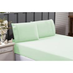Jogo De Lençol 100% Algodão Cama Queen Verde Com Elástico - Beatriz En