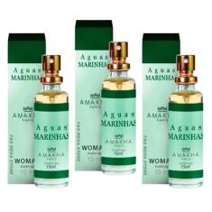 Kit 3 Perfume Feminino Aguas Marinhas Amakha Paris Bolsa