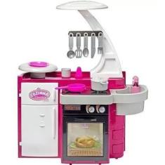 Cozinha Infantil Classic Fogão Pia Geladeira Cor Rosa Cotiplás 1601 - 
