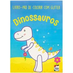 Livro - Livro-pad de colorir com Glitter: Dinossauros