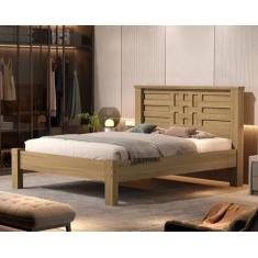 Cama De Casal Laura 100% Mdf  - Extrado Madeira Amendoa Basoto