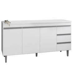 Balcao Para Pia 146 cm 3 Portas Andreia Branco REAJL - REAJL Moveis, B