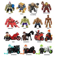 Boneco Super Big Herois Hulk Thanos Batman Vingadores Bloco De Montar
