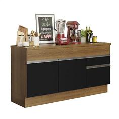 Balcão de Pia Madesa Glamy 150 cm 2 Portas e 2 Gavetas (com Tampo) - Rustic/preto