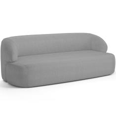 Sofá 2 Lugares Curvo Orgânico Living 150cm Barolo L06 Linho Cinza Escuro