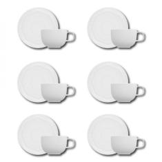 Conjunto De Xícaras Para Café Germer Shell Em Porcelana 80 Ml 6 Peças Branco