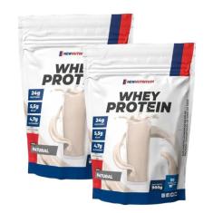 2x Whey Protein Concentrado 900g New Nutrition, Natural