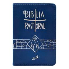 Bíblia pastoral bolso encadernada luxo  azul - PAULUS