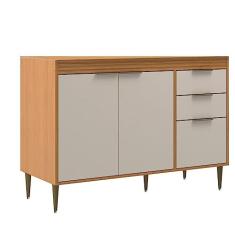 Balcão Móveis Sul 5307 Francini 120cm 2 Portas 3 Gavetas Sem Tampo