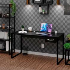Mesa Para Escritório Diretor com Gaveteiro Estilo Industrial 150m Preto