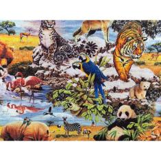 Quebra-cabeça Puzzle Reunião de Animais de 500 peças em MDF