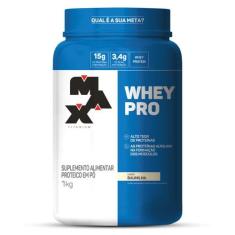 Whey Pro Protein 1Kg Baunilha - Concentrado Max Titanium