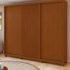 Guarda-roupa Ollie 3 Portas 6 Gavetas 6 Prateleiras com Pés Frassino/Off White/Frassino