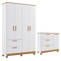 Jogo de Quarto Infantil Jujuba Guarda Roupa e Cômoda - Permóbili Baby