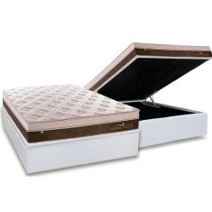 Cama Box Baú Casal: Colchão Molas MasterPocket Ensacadas Plumatex   Personalle + Base CRC Courano White(138x188)