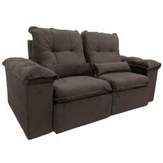Sofá Arsenal 4 Lugares Retrátil e Reclinável 230cm Tecido Veludo Aifos Cor Marrom