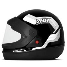 Capacete Fechado Masculino Feminino Pro Tork Sport Moto 788, 62, PRETO