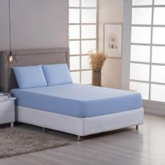 Kit Jogo de Cama Lençol Casal  3 Pçs Com Elástico e Par de Fronha LISO