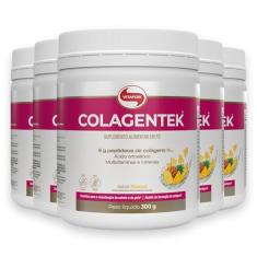 Kit 5 Colágeno Hidrolisado Colagentek Vitafor 300g Abacaxi