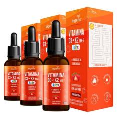 Bigens kit 3x vitamina d3k2 mk7 kids frutas vermelhas 20ml - BIOGENS
